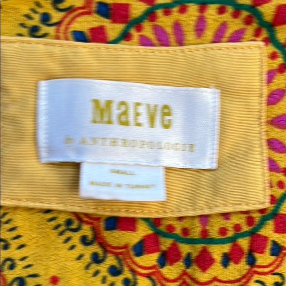 Maeve by Anthropologie Yellow Patterned Women's Top sizes small - Picture 2 of 9